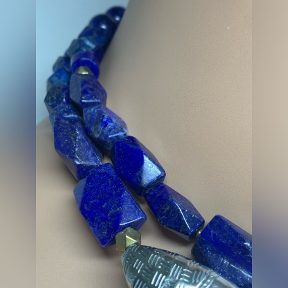 Silpada Rare “INDIGO FOR IT” Sterling & Natural Lapis Lazuli 2-Strand Necklace - Picture 9 of 14